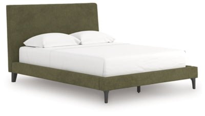 Chirason Queen Upholstered Bed with Roll Slats - Green | Ashley Furniture