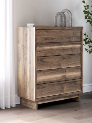 Chirason Wide Chest of Drawers - Dark Brown Accent Chest modern furniture Contempo Furniture