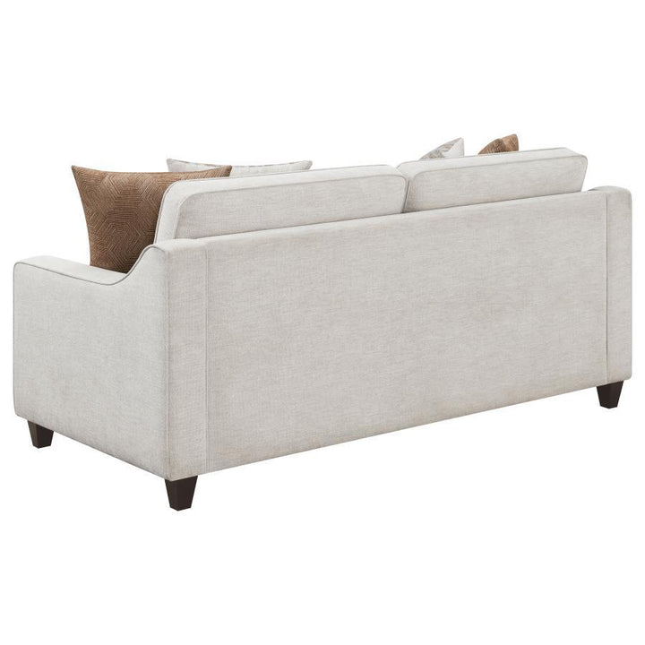 Christine - 2 Piece Upholstered Sloped Arm Sofa Set - Beige Stationary Sofa &amp; Loveseat modern furniture Contempo Furniture