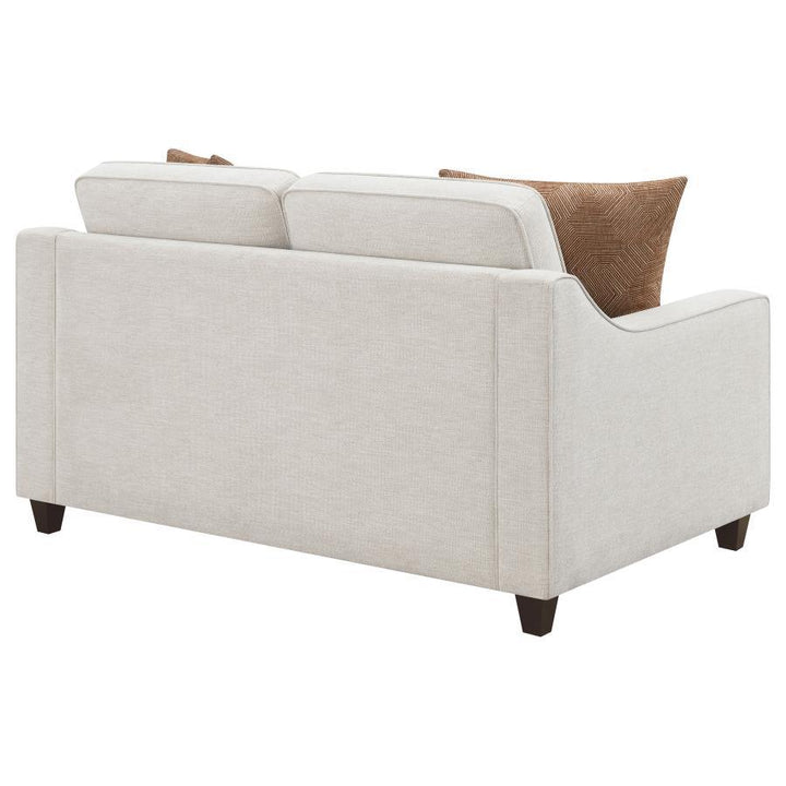 Christine - Upholstered Sloped Arm Loveseat - Beige Stationary Loveseat modern furniture Contempo Furniture