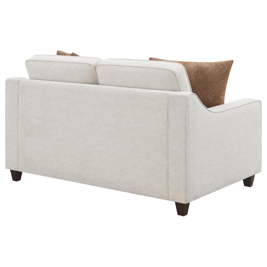 Christine - Upholstered Sloped Arm Loveseat - Beige Stationary Loveseat modern furniture Contempo Furniture