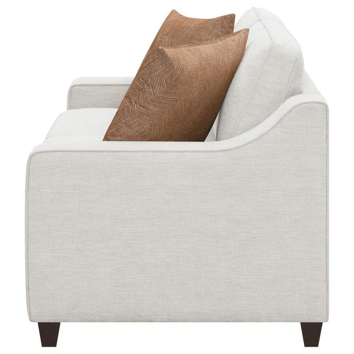 Christine - Upholstered Sloped Arm Loveseat - Beige Stationary Loveseat modern furniture Contempo Furniture