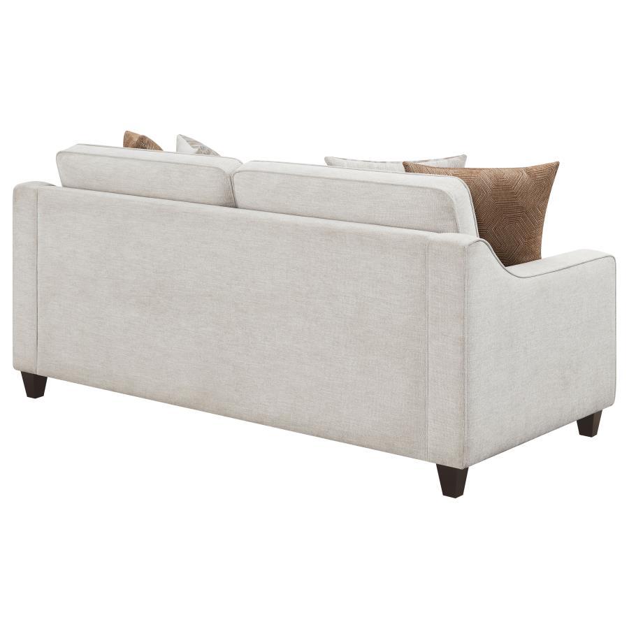 Christine - Upholstered Sloped Arm Sofa - Beige Stationary Sofa modern furniture Contempo Furniture