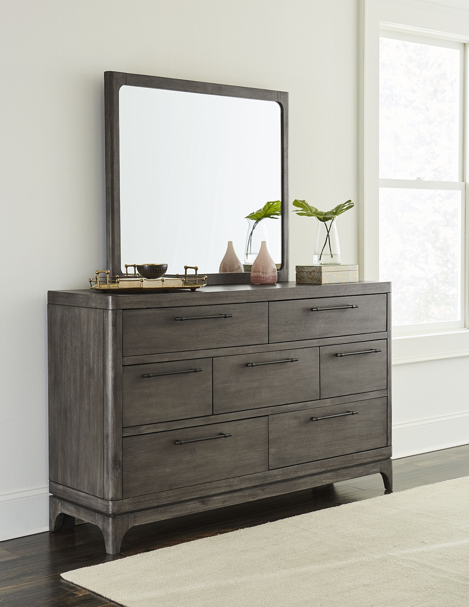 Cicero Mirror in Slate Grey Mirror modern furniture Contempo Furniture