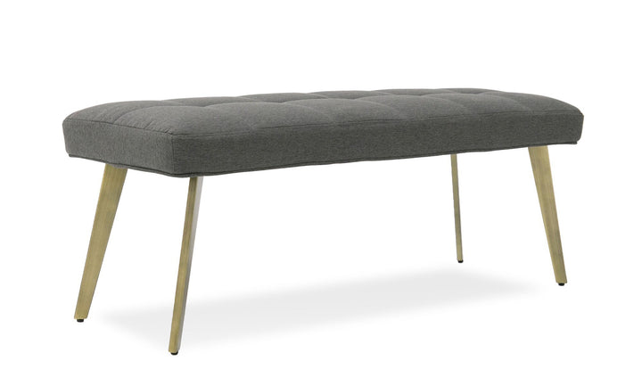 Cici - Contemporary Grey &amp; Antique Brass Bench