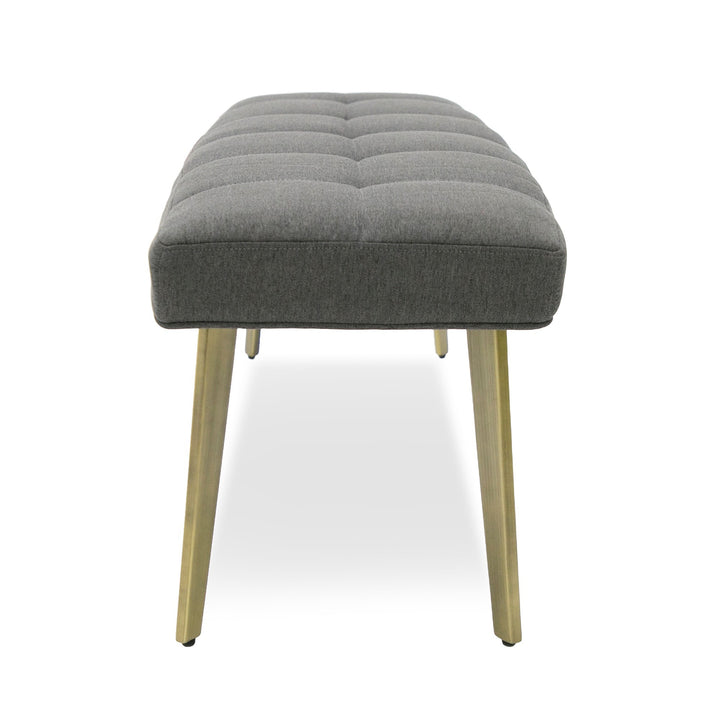 Cici - Contemporary Grey &amp; Antique Brass Bench