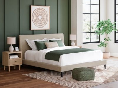 Cielden California King Upholstered Bed with Roll Slats - Gray Upholstered Bed modern furniture Contempo Furniture