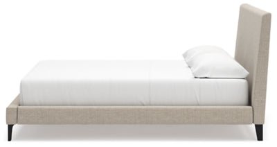 Cielden California King Upholstered Bed with Roll Slats - Gray Upholstered Bed modern furniture Contempo Furniture