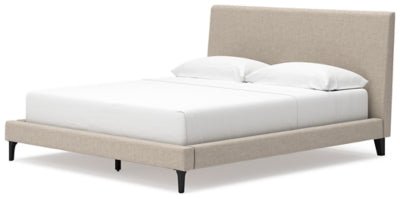 Cielden California King Upholstered Bed with Roll Slats - Gray Upholstered Bed modern furniture Contempo Furniture