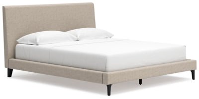 Cielden California King Upholstered Bed with Roll Slats - Gray Upholstered Bed modern furniture Contempo Furniture