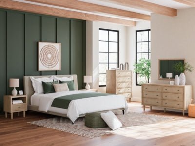 Cielden Dresser and Mirror - Beige Dresser &amp; Mirror modern furniture Contempo Furniture