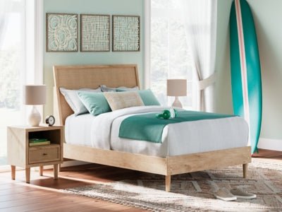Cielden Full Panel Bed - Beige Panel Bed modern furniture Contempo Furniture