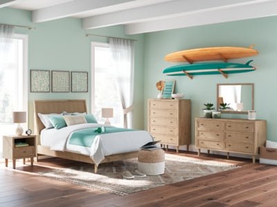 Cielden Full Panel Bed - Beige Panel Bed modern furniture Contempo Furniture