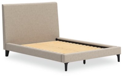 Cielden Full Upholstered Bed with Roll Slats - Gray Upholstered Bed modern furniture Contempo Furniture