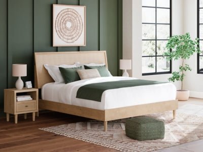 Cielden King Panel Bed - Beige Panel Bed modern furniture Contempo Furniture