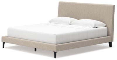 Cielden King Upholstered Bed with Roll Slats - Gray Upholstered Bed modern furniture Contempo Furniture