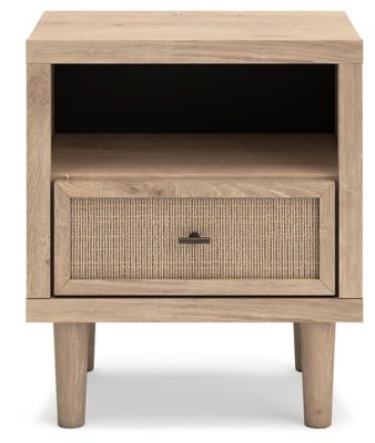 Cielden Nightstand - Beige Nightstand w/ Charging Station modern furniture Contempo Furniture