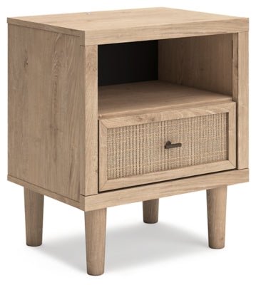 Cielden Nightstand - Beige Nightstand w/ Charging Station modern furniture Contempo Furniture