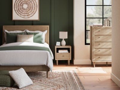 Cielden Queen Panel Bed - Beige Panel Bed modern furniture Contempo Furniture