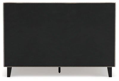 Cielden Queen Upholstered Bed with Roll Slats - Gray Upholstered Bed modern furniture Contempo Furniture