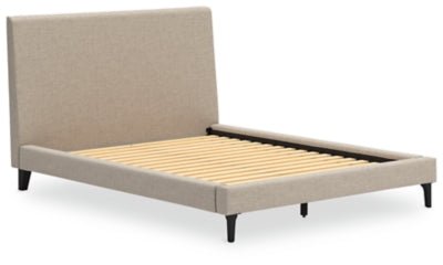 Cielden Queen Upholstered Bed with Roll Slats - Gray Upholstered Bed modern furniture Contempo Furniture