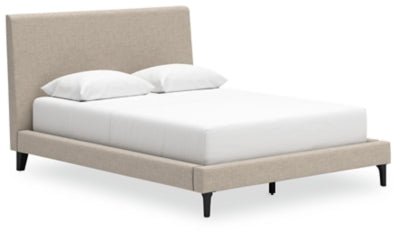 Cielden Queen Upholstered Bed with Roll Slats - Gray | Ashley Furniture