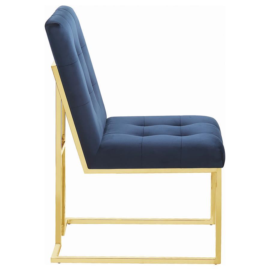Cisco - Velvet Upholstered Dining Side Chair (Set of 2) - Gold Chair Set modern furniture Contempo Furniture