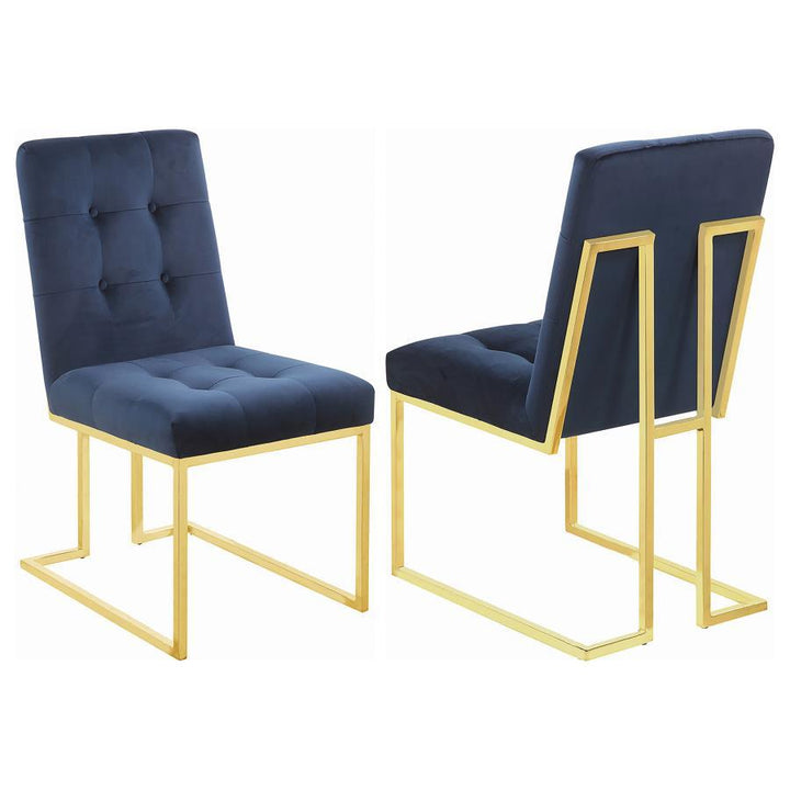 Cisco - Velvet Upholstered Dining Side Chair (Set of 2) - Gold Chair Set modern furniture Contempo Furniture