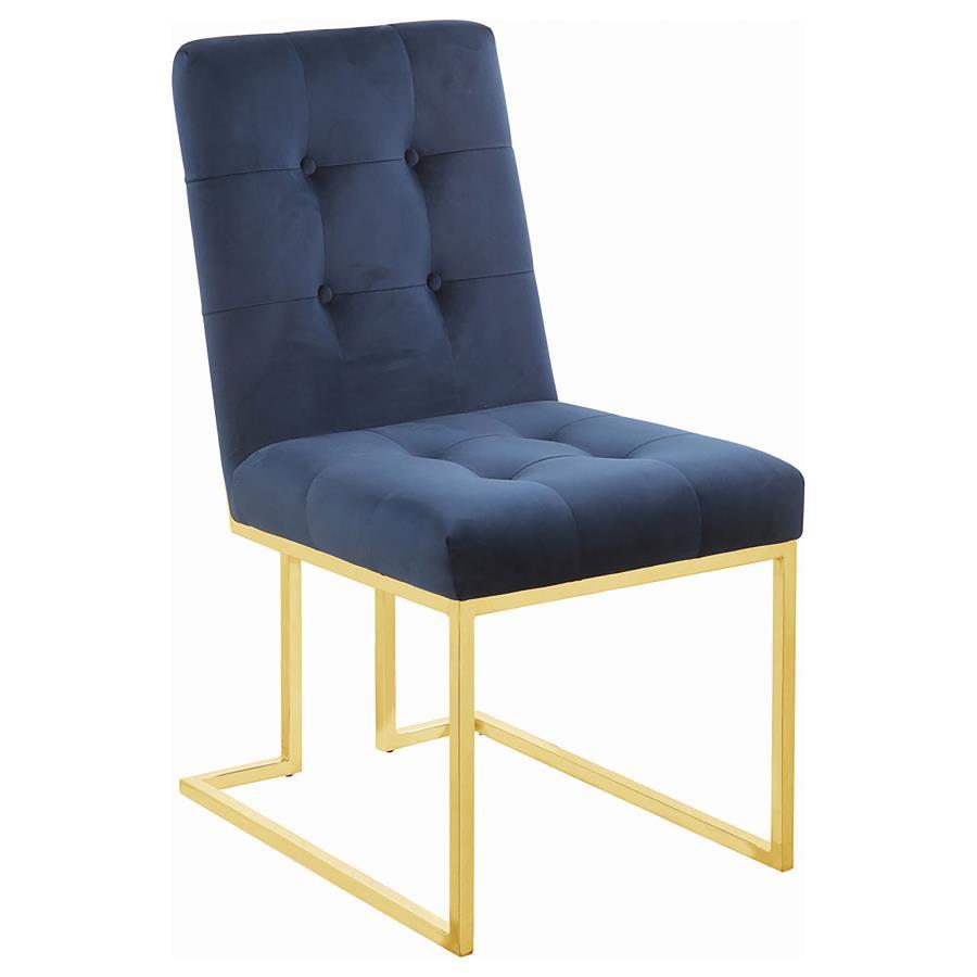 Cisco - Velvet Upholstered Dining Side Chair (Set of 2) - Gold Chair Set modern furniture Contempo Furniture
