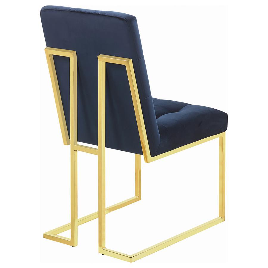 Cisco - Velvet Upholstered Dining Side Chair (Set of 2) - Gold Chair Set modern furniture Contempo Furniture