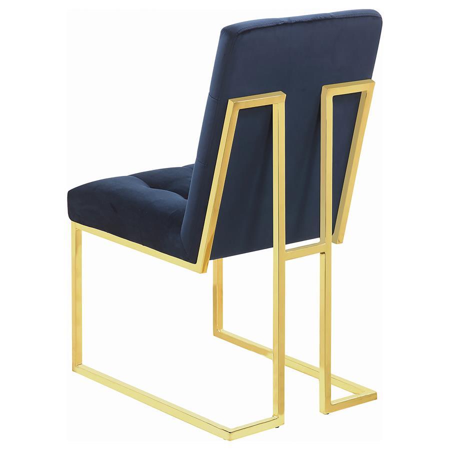 Cisco - Velvet Upholstered Dining Side Chair (Set of 2) - Gold Chair Set modern furniture Contempo Furniture