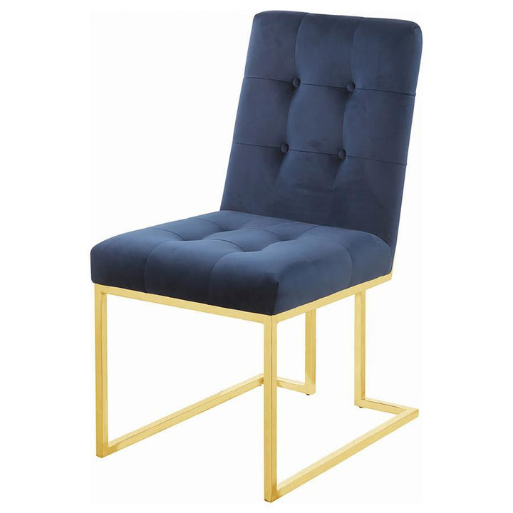 Cisco - Velvet Upholstered Dining Side Chair (Set of 2) - Gold Chair Set modern furniture Contempo Furniture
