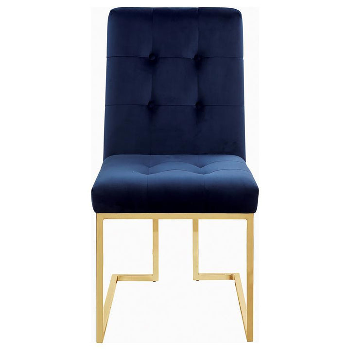 Cisco - Velvet Upholstered Dining Side Chair (Set of 2) - Gold Chair Set modern furniture Contempo Furniture