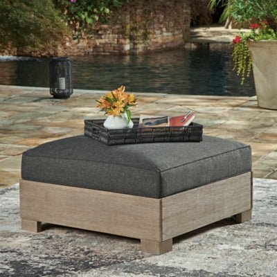Citrine Park Outdoor Ottoman with Cushion - Dark Brown Ottoman modern furniture Contempo Furniture
