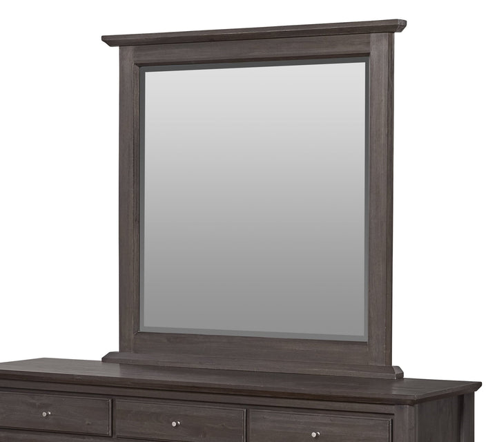 City II Beveled Glass Mirror in Basalt Gray Mirror modern furniture Contempo Furniture
