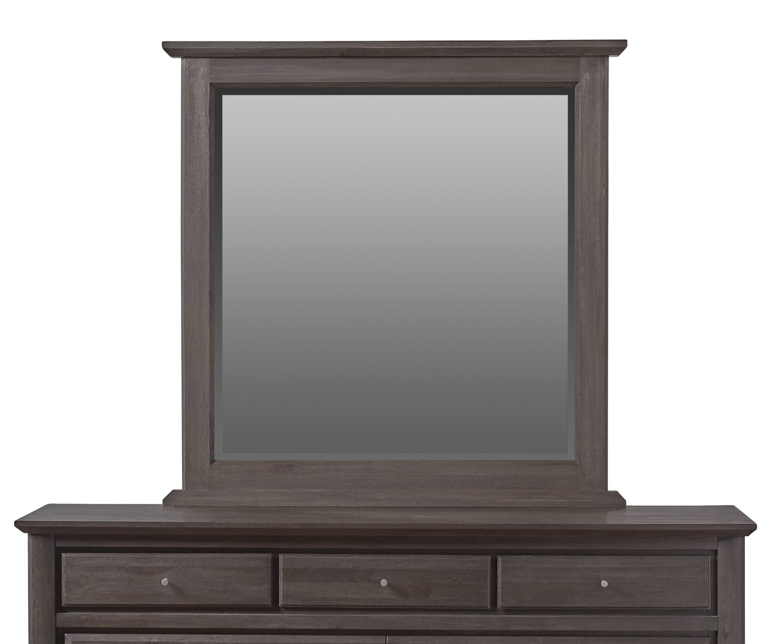 City II Beveled Glass Mirror in Basalt Gray Mirror modern furniture Contempo Furniture