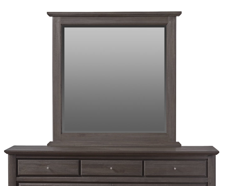 City II Beveled Glass Mirror in Basalt Gray Mirror modern furniture Contempo Furniture
