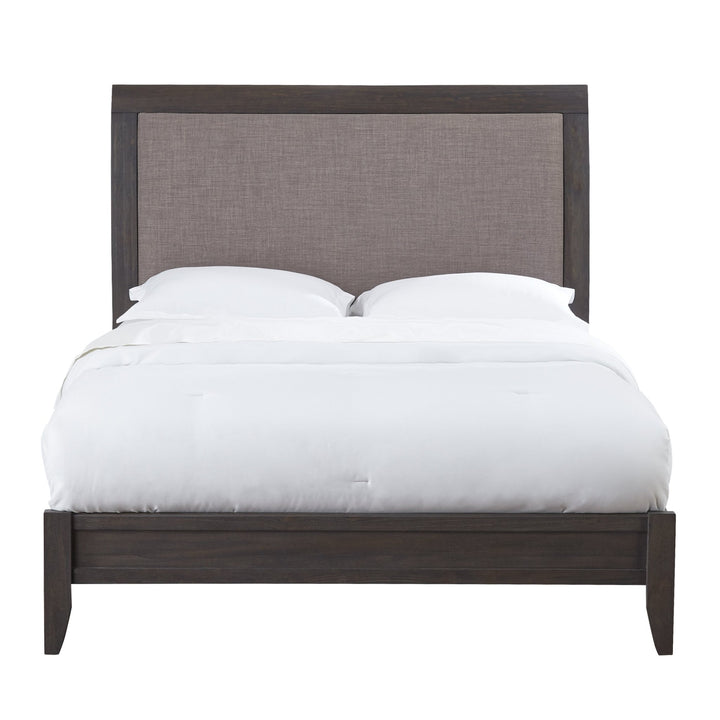 City II Upholstered Sleigh Bed in Basalt Gray Bed modern furniture Contempo Furniture