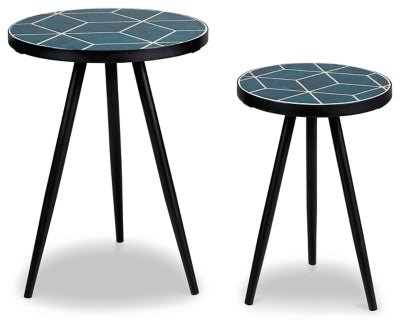 Clairbelle Accent Table (Set of 2) - Light Blue Nesting Table modern furniture Contempo Furniture