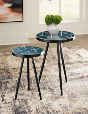 Clairbelle Accent Table (Set of 2) - Light Blue Nesting Table modern furniture Contempo Furniture