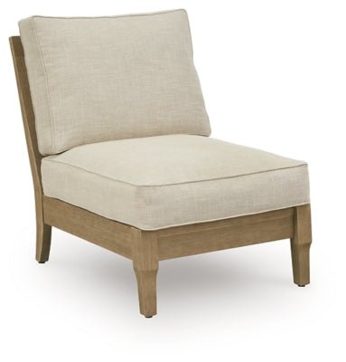 Clare View Armless Chair with Cushion - Beige Chair modern furniture Contempo Furniture