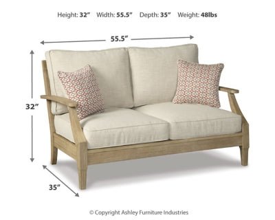 Clare View Loveseat with Cushion - Beige Loveseat modern furniture Contempo Furniture
