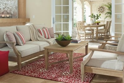 Clare View Sofa with Cushion - Beige Outdoor Seating modern furniture Contempo Furniture