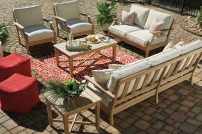 Clare View Sofa with Cushion - Beige Outdoor Seating modern furniture Contempo Furniture