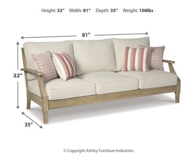 Clare View Sofa with Cushion - Beige Outdoor Seating modern furniture Contempo Furniture