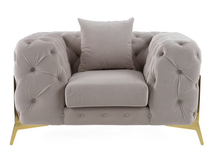 Clarice - Transitional Light Beige Velvet Chair