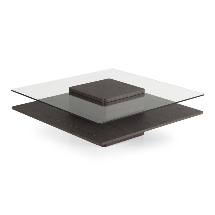 Clarion Modern Grey Elm &amp; Glass Coffee Table