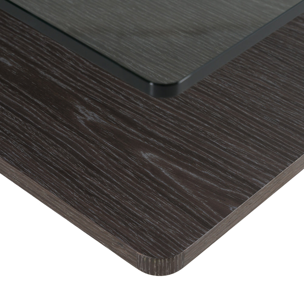 Clarion Modern Grey Elm & Glass Coffee Table - View 3