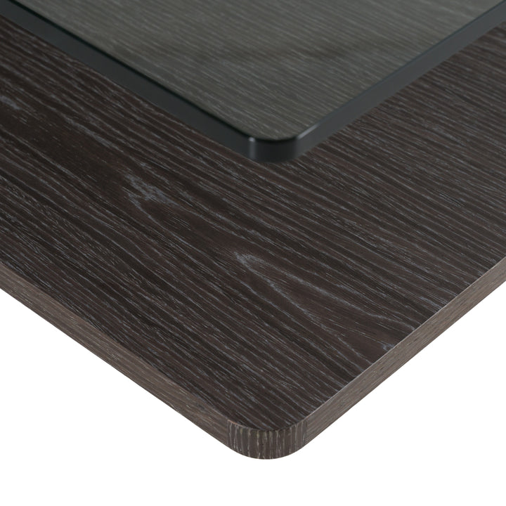 Clarion Modern Grey Elm & Glass Coffee Table