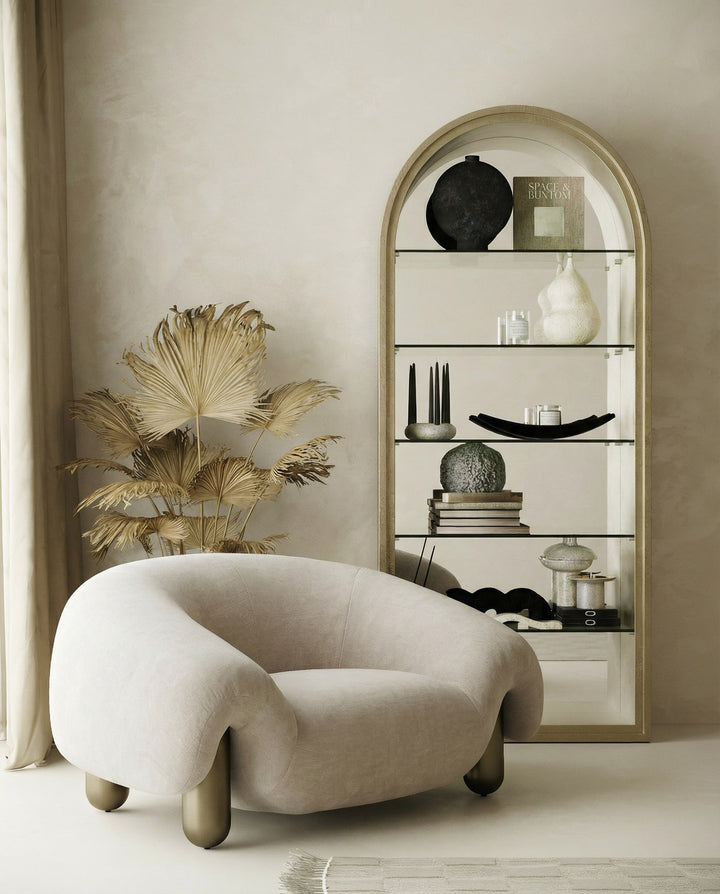 Clarity - Contemporary Light Grey Fabric Accent Chair